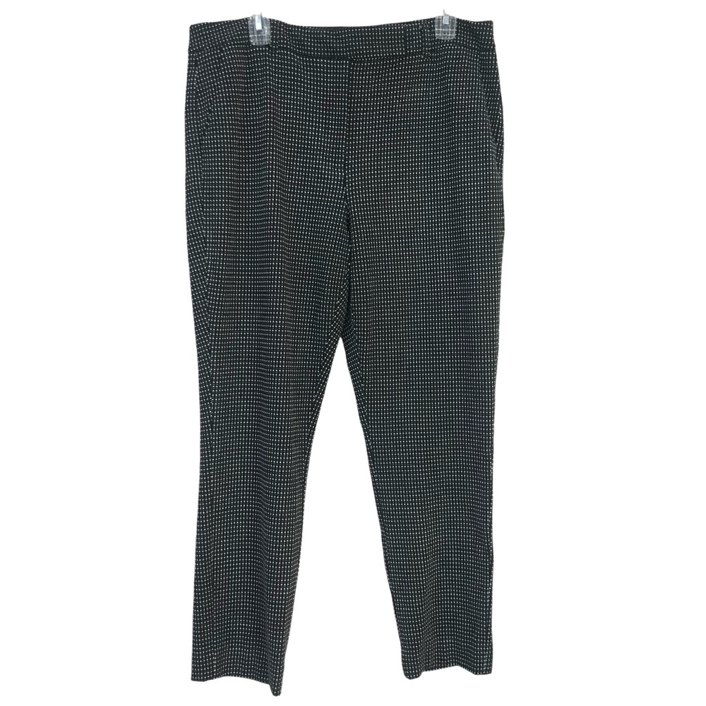 WHBM The Slim Ankle Pant - Black Knit Work Trouser sz 14